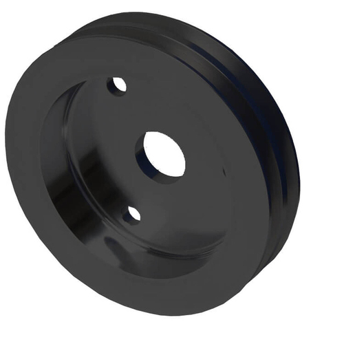Proflow Pulley V-Belt Crankshaft BB Chev Short Water Pump 2-Groove Black Aluminium