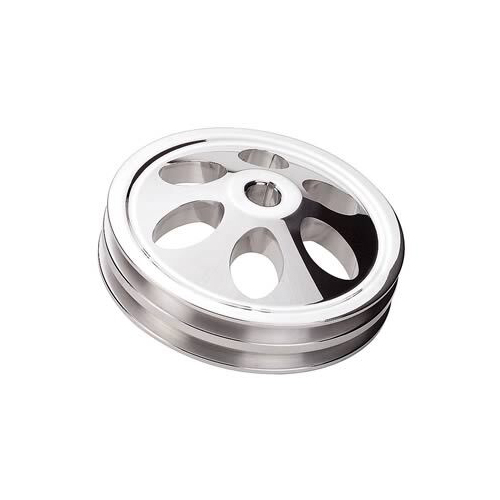 Proflow Pulley V-Belt Power Steering Early GM 2-Groove Polished Aluminium