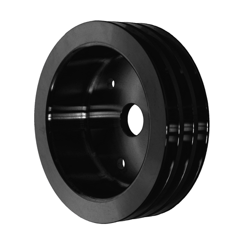 Proflow Pulley V-Belt Crankshaft BB Chev Short Water Pump 3-Groove Black Aluminium