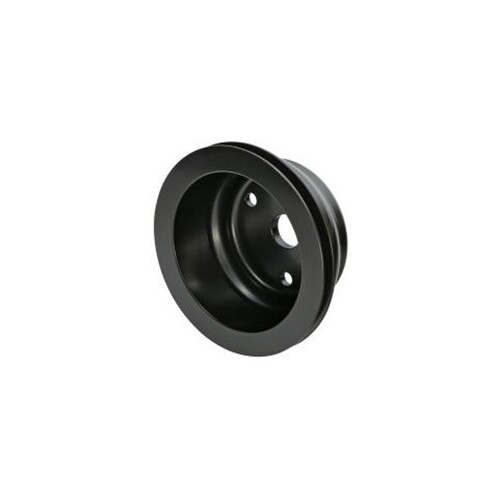 Proflow Pulley V-Belt Crankshaft SB Chev Long Water Pump 1-Groove Black Aluminium