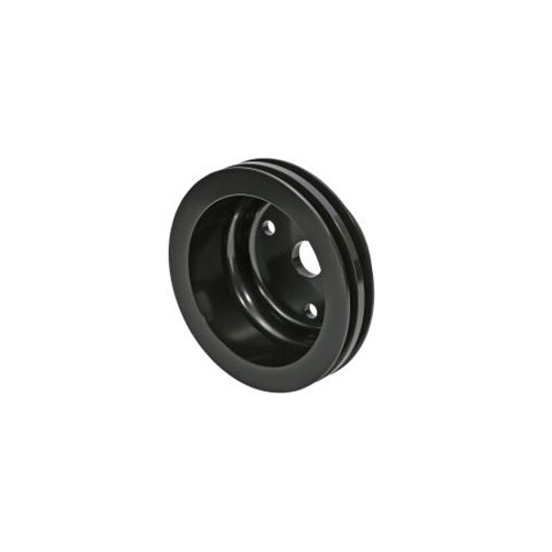 Proflow Pulley V-Belt Crankshaft SB Chev Long Water Pump 2-Groove Black Aluminium