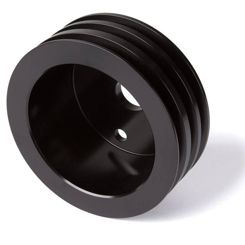Proflow Pulley V-Belt Crankshaft SB Chev Long Water Pump 3-Groove Black Aluminium