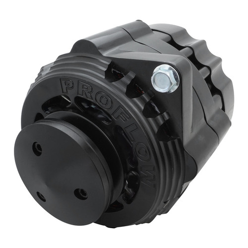 Proflow Alternator Power Spark Billet Housing 170 Amp V-belt & 6-Groove Pulley Black Anodised Universal