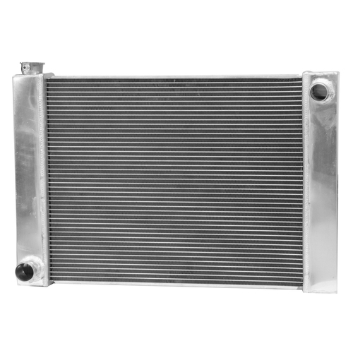 Proflow Radiator Universal Fabricated Aluminium Tanks Natural 22 in. Wide 19.00in. High 2.25 in. Thick For Ford Side Inlet & outlets