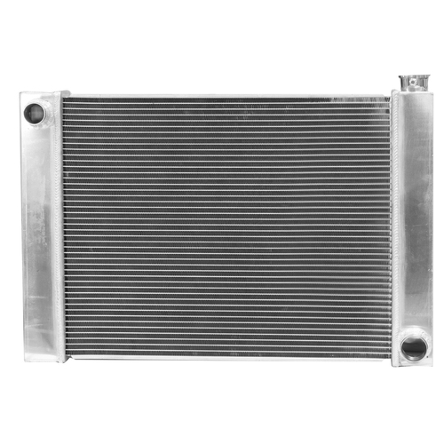 Proflow Radiator Universal Fabricated Aluminium Tanks Natural 30 in. Wide 19.00in. High 2.25 in. Thick Chev Side Inlet & outlets