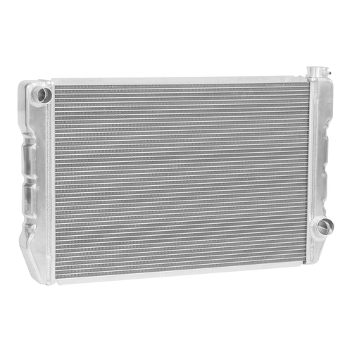 Proflow Radiator Universal Fabricated Aluminium Tanks Natural 31 in. Wide 19.00in. High 2.25 in. Thick Chev Side Inlet & outlets
