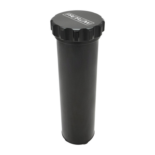 Proflow Radiator Overflow Tank Billet Aluminium With bracket 0.75L 60mm Dia 330mm tall AN Port with Barb Fitting Black