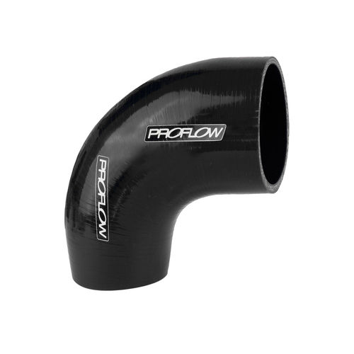 Proflow Hose Tubing Air intake Silicone Reducer 3.50in. - 4.00in. 90 Degree Elbow Black