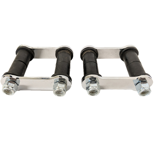 Proflow Leaf Spring Shackle Kit Rubber Bushings 45mm Chrome