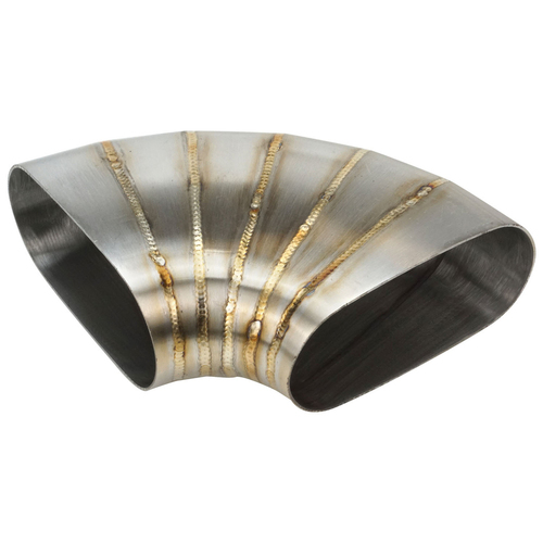 Proflow Pie Cut Welded Oval Tube Horizontal 304 Stainless Steel 4.0 in. 90 deg