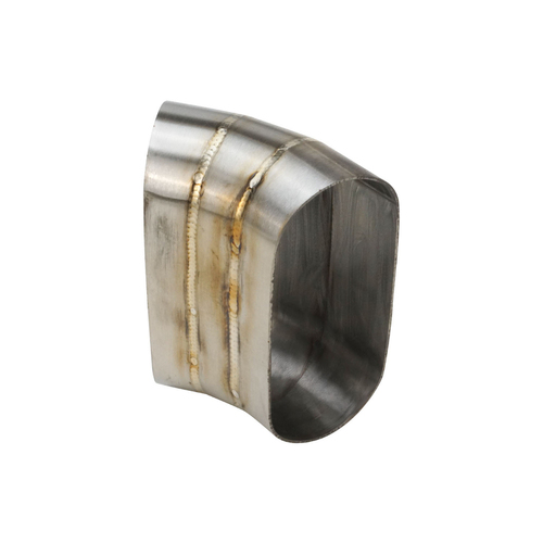 Proflow Pie Cut Welded Oval Tube Vertical 304 Stainless Steel 3.0 in. 45 deg