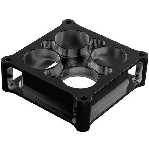 Proflow Carburettor Spacer Aluminium Black Anodised 2 in. Thick Tapered Combo 4500 Square Bore