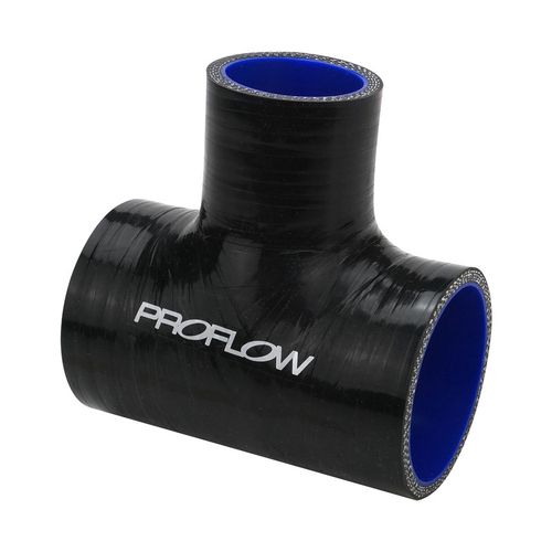 Proflow Hose Tubing Silicone T-Hose 1.50'' x 1.'0'' Side Leg 102x45mm Black