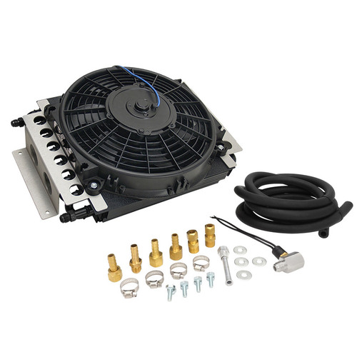 Proflow Transmission Cooler Kit Dual Core 15.75'' x 11.5'' x 5.0'' 10'' 650CFM Fan AN6 Inlets