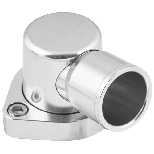 Proflow Water Neck Billet Aluminium Swivel Silver Anodised 90 Degree SB For Ford 302-351C