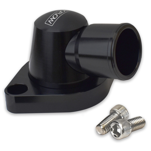 Proflow Water Neck Billet Aluminium Swivel Black Anodised 90 Degree SB & BB Chev