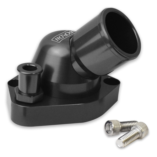Proflow Water Neck Billet Aluminium Swivel Black Anodised 45 Degree SB For Ford 289-351W