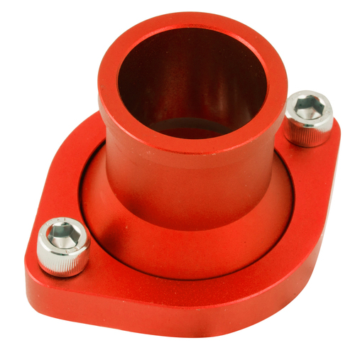 Proflow Water Neck Billet Aluminium Red Anodised Straight Up SB For Ford 302-351 Cleveland