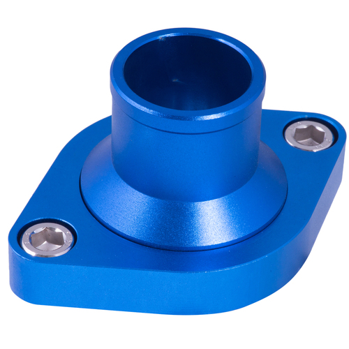 Proflow Water Neck Billet Aluminium Blue Anodised Straight Up SB & BB Chev