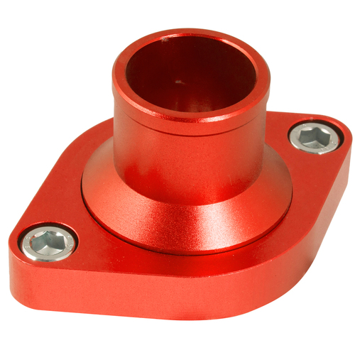 Proflow Water Neck Billet Aluminium Red Anodised Straight Up SB & BB Chev