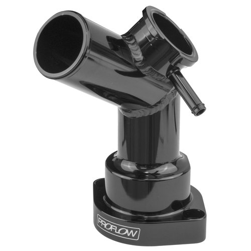 Proflow Water Neck Billet Aluminium Black Anodised 45 Degree Swivel For Mazda Series 4 Billet Cap Neck
