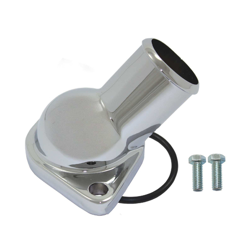 Proflow Aluminium Water Neck For Chevrolet Straight O'Ring Style Chrome