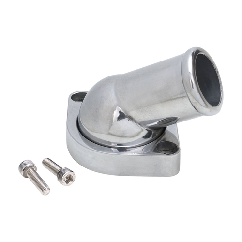 Proflow Water Neck Thermostat Housing Cast Aluminum Polished 45 Degree Swivel Chev For Holden LS Each