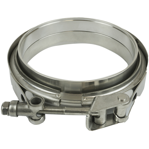 Proflow V-band Exhaust Clamp Quick Release Stainless Steel Natural 3.50 in. O.D. Pipe Kit