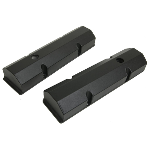 Proflow Valve Covers Tall Fabricated Aluminum Black Powder Coated For Chevrolet Small Block Pair