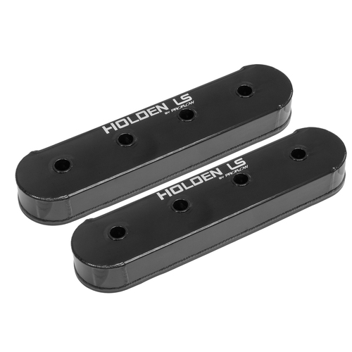 Proflow Valve Covers LS Aluminium Fabricated Black Tall For Holden LS Logo No Coil Stands Pair