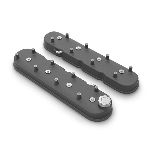 Proflow Valve Covers For Holden/Chev Commodore LS Cast Aluminium With Coil Mounting Post Black Set