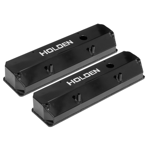 Proflow Valve Covers Aluminium Fabricated Black Tall For Holden 253 308 For Holden Logo Pair
