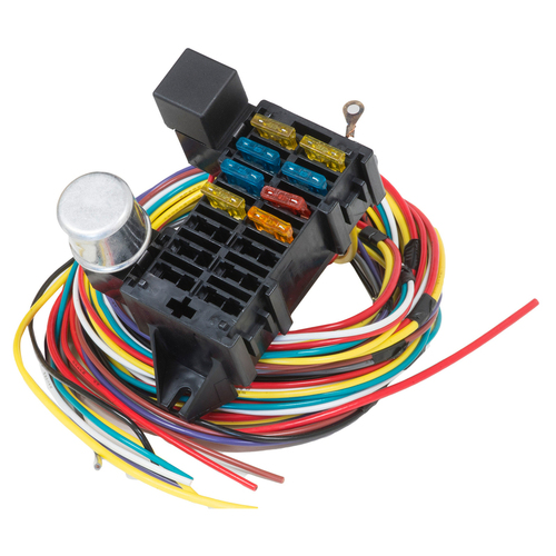 Proflow Wiring Harness 8-Circuit Dash Ignition Fuse Block Spade Fuse Universal Kit