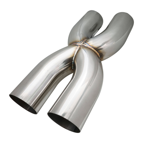Proflow Exhaust X Pipe Universal 304 Stainless Steel Polished 3.50in. Inlet/Outlet 18in. Length