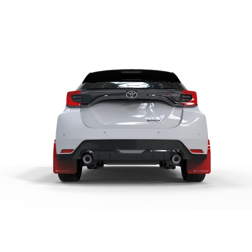 rallyarmor Red Mud Flap White Logo for Toyota GR Yaris Hatch 2020-22