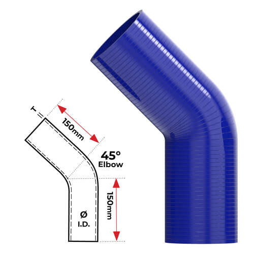 Redback Silicone Hose (3/8") 45¡ Bend