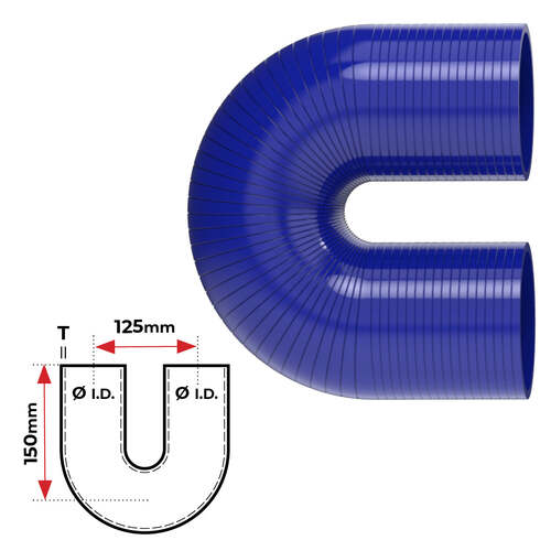 Redback Silicone Hose (2-1/4") 180¡ Bend