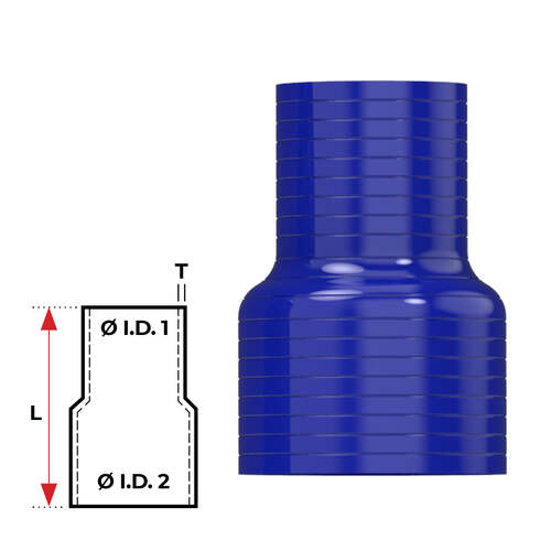 Redback Silicone Hose (2-1/4" in, 2-3/4" out) Straight Reducer