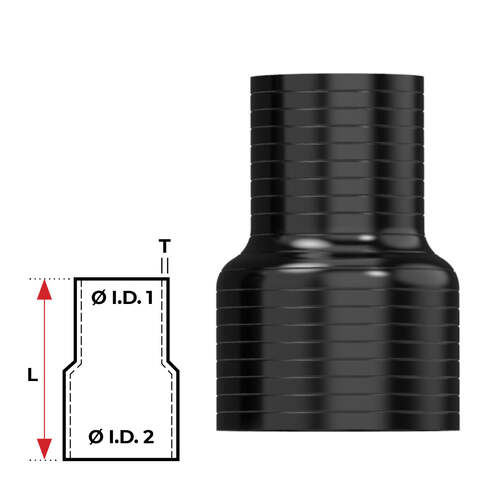 Redback Silicone Hose (2-1/2" in, 2-3/4" out) Straight Reducer