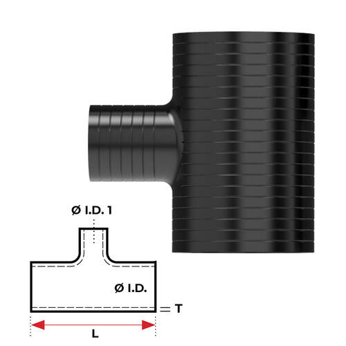 Redback Silicone Hose (2-3/4") T-piece