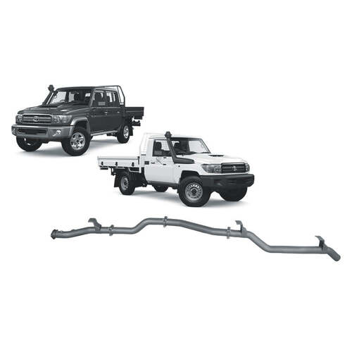 Redback Extreme Duty Exhaust for Toyota Landcruiser 79 Series Single and Double Cab (11/2016-on)(With Large Muffler)