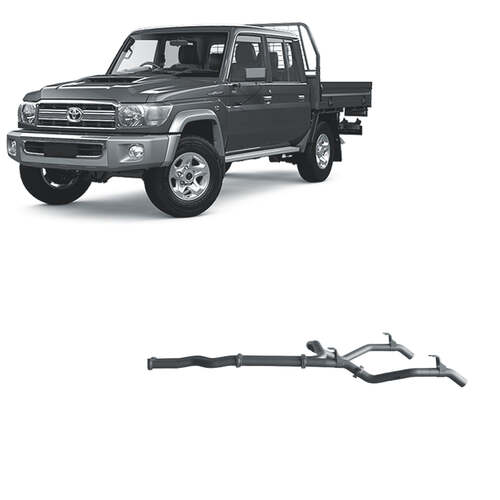 Redback Extreme Duty Twin Exhaust for Toyota Landcruiser 79 Series Single and Double Cab (11/2016-on)(With Resonator)