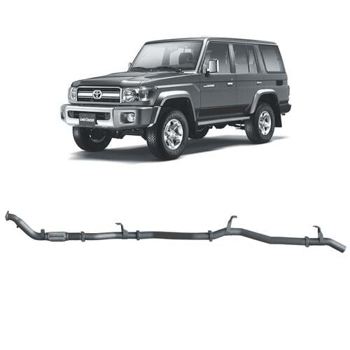 Redback Extreme Duty Exhaust for Toyota Landcruiser 76 Series Wagon with Auxiliary Fuel Tank (01/2007-10/2016)(No Muffler (pipe only),With Cat)