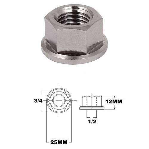1/2 UNC TITANIUM FLANGE HEX NUT GRADE 5