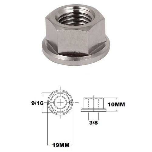 3/8 UNC TITANIUM FLANGE HEX NUT GRADE 5
