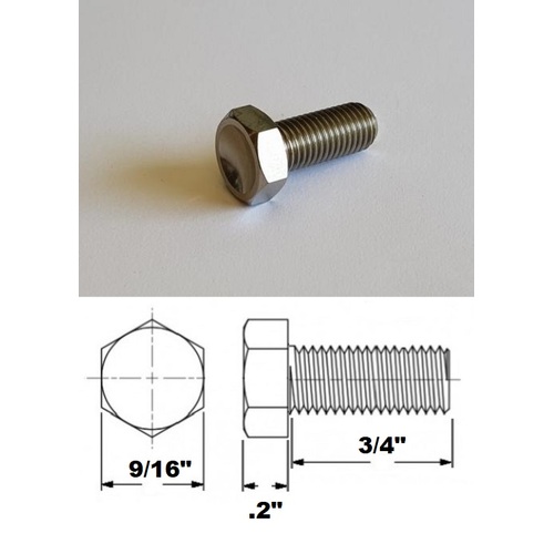 3/8 UNF X 3/4" TITANIUM HEX BOLT GRADE 5