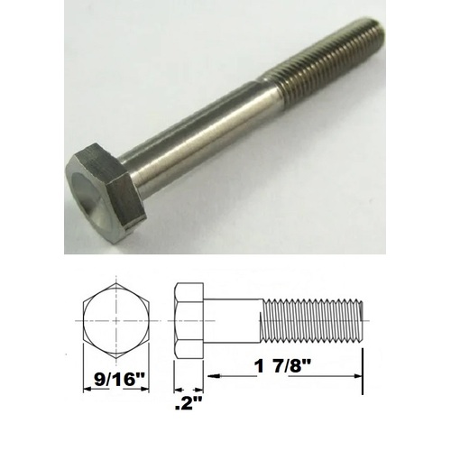 3/8 UNF X 1 7/8" TITANIUM HEX BOLT GRADE 5