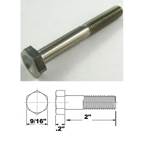 3/8 UNF X 2" TITANIUM HEX BOLT GRADE 5