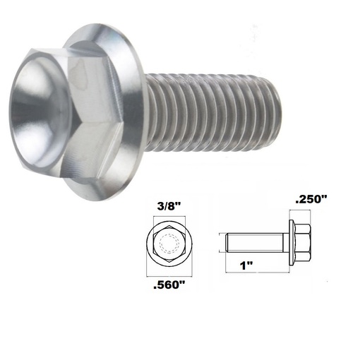 5/16-UNC X 1 INCH TITANIUM FLANGE HEX BOLT GRADE 5