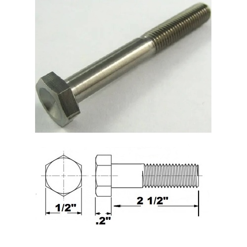 5/16 UNF X 2 1/2" TITANIUM HEX BOLT GRADE 5